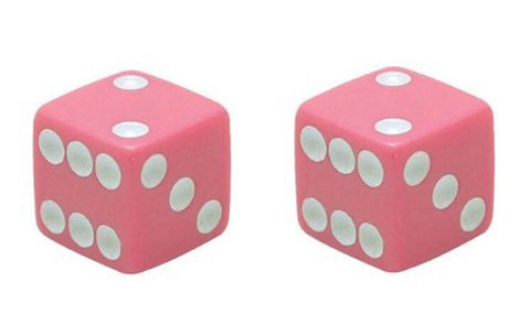 Pink and White Dice - 1 pair
